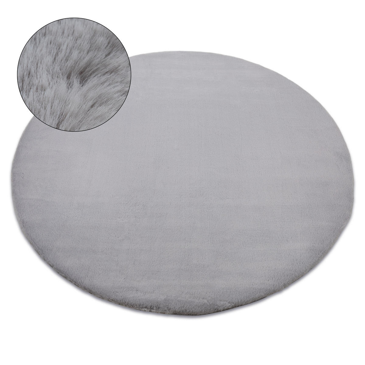 TEPPICH Bunny 140 cm - Grau, Textil (140/140cm) - rugsX