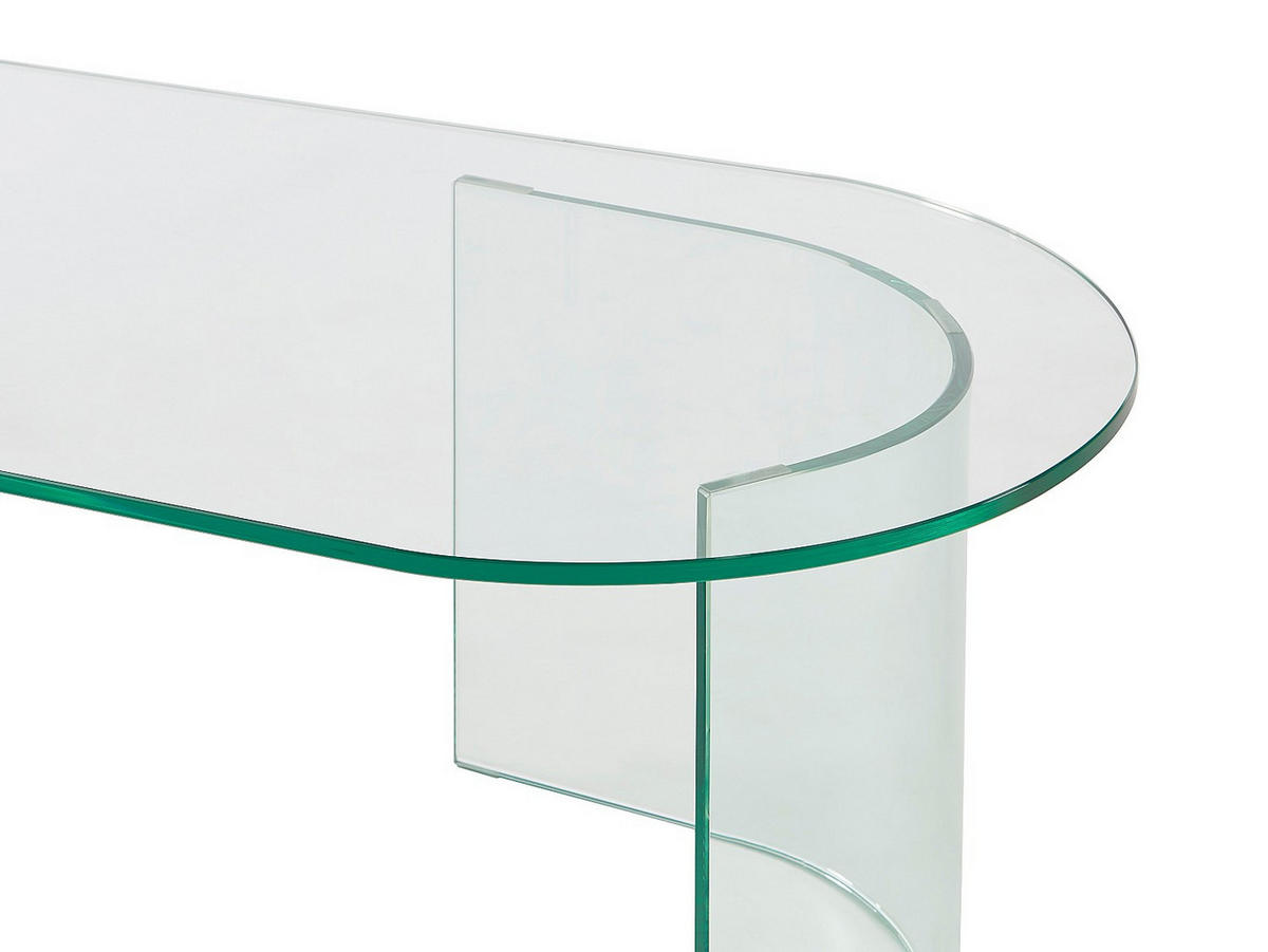 COUCHTISCH - gebogenes Sicherheitsglas - Transparent - NIZWA - Transparent, Glas (60/115/40cm) - Vente-Unique