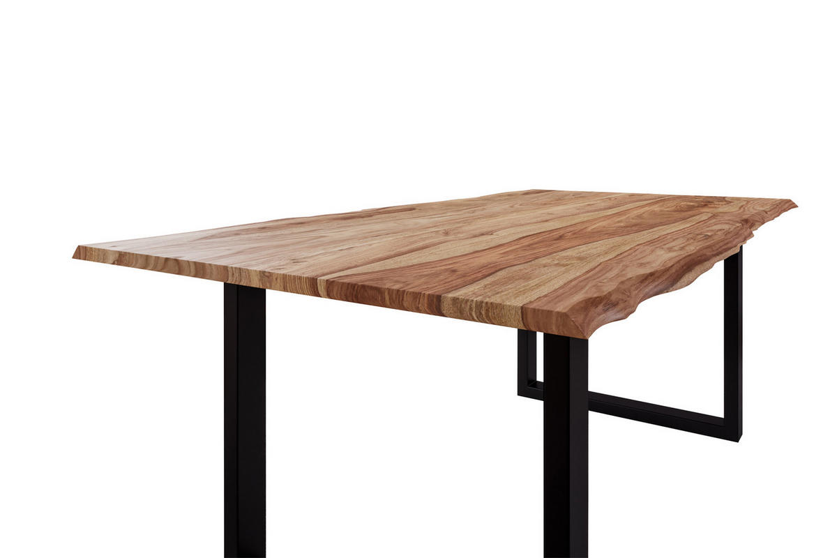 ESSTISCH MAILAND - Beige/Schwarz, Holz/Metall (100/200/77cm) - SAM