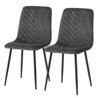 ESSZIMMERSTUHL - 2er-Set - Anthrazit, Textil/Metall (54/88/44cm) - home24