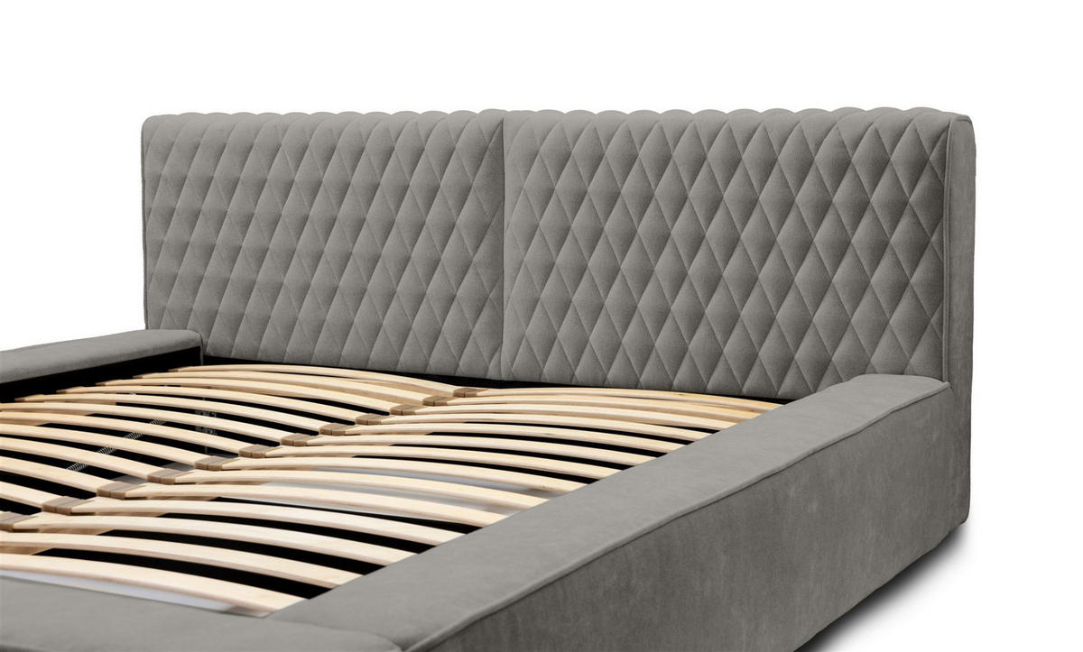 POLSTERBETT Norfolk In Ditra - Grau, Holzwerkstoff/Textil (160/200cm) - Fun Möbel