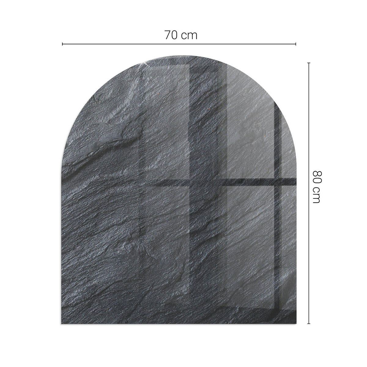 GLASPLATTE für Kamin 80x70 cm Schwarz - Schwarz, Glas (80/70/0.4cm) - ArtPrintCave