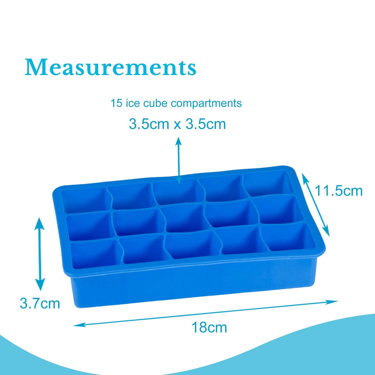 EISWÜRFELFORM - Blau, Kunststoff (11/3.5/18cm) - Intirilife