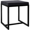 SITZWÜRFEL eckig 40/40/48 cm Samt schwarz - Schwarz, Textil/Metall (40/48/40cm) - CLP