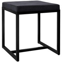 SITZWÜRFEL eckig 40/40/48 cm Samt schwarz - Schwarz, Textil/Metall (40/48/40cm) - CLP