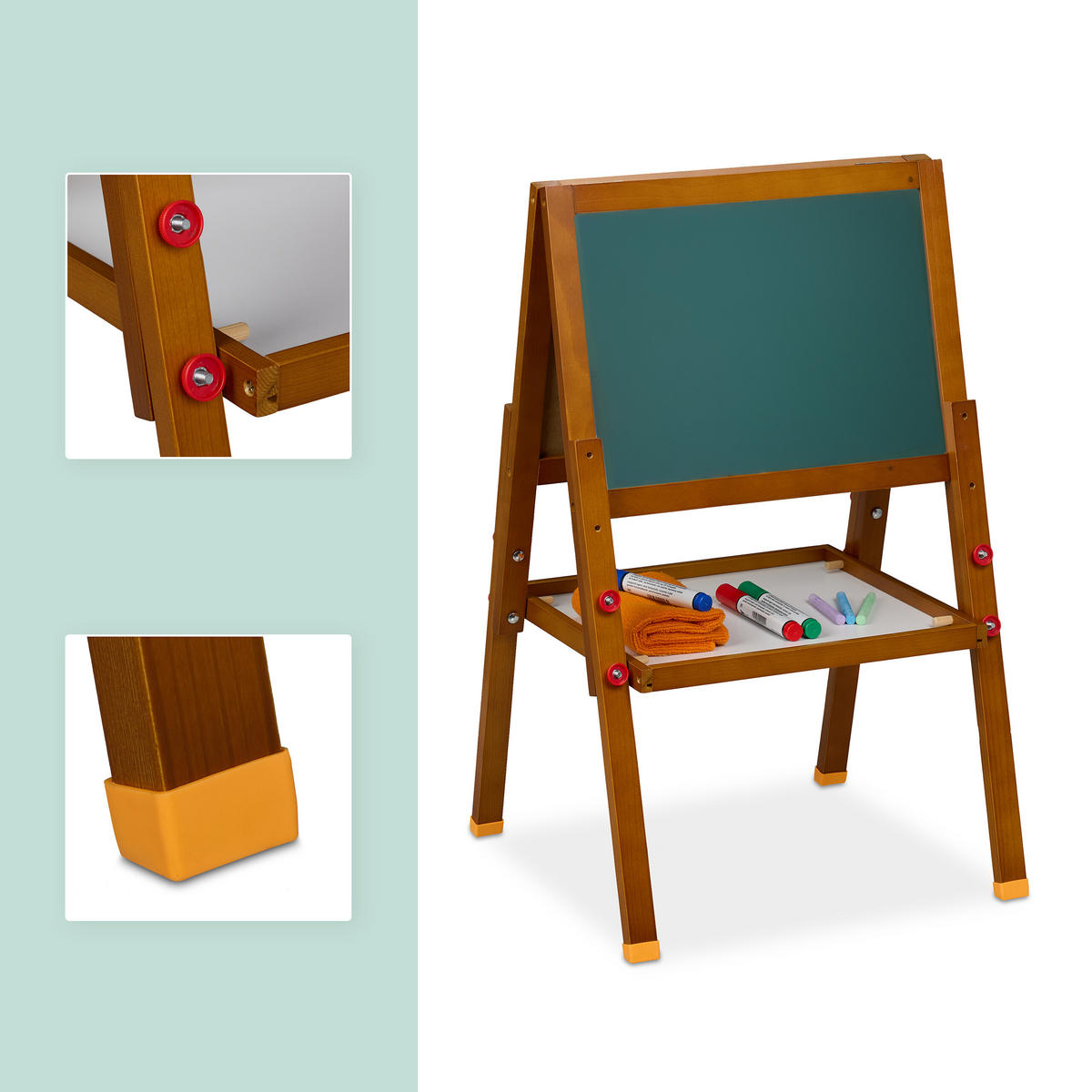 KINDERSTANDTAFEL - Multicolor, Holz/Holzwerkstoff (39/77/44.5cm) - Relaxdays