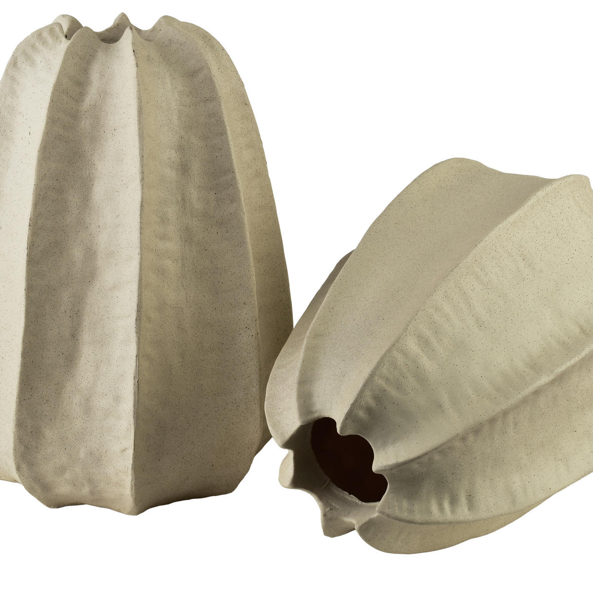 VASE Manon 20/29cm Poliresin - Beige, Kunststoff (32cm) - Mondex