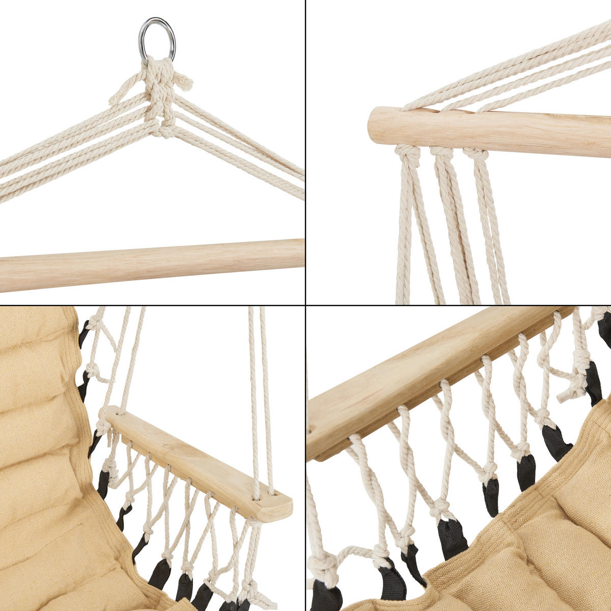 HÄNGESESSEL Bariloche - Beige, Textil (55/140/45cm) - [en.casa]