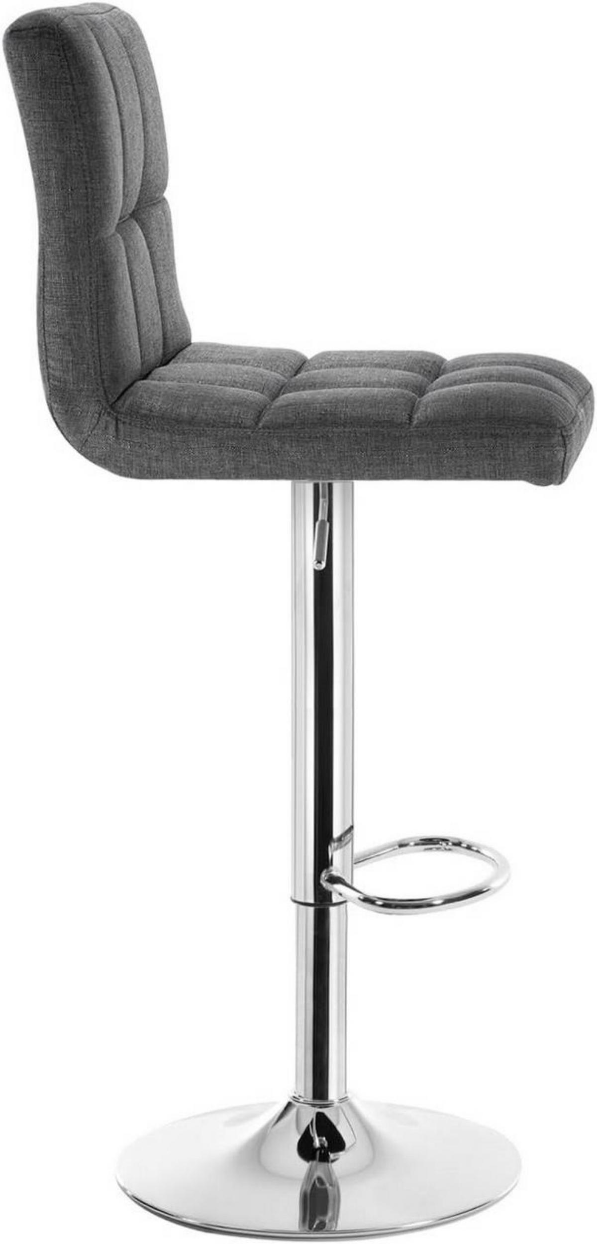 BARHOCKER drehbar, Leinen, Dunkelgrau - Dunkelgrau/Silberfarben, Textil/Metall (44/92/38.5cm) - Woltu