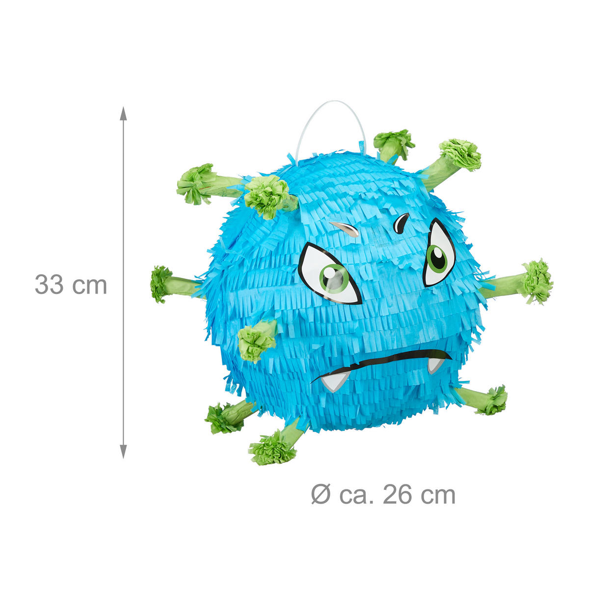 PINATA - Blau, Papier/Wellpappe (26/26/26cm) - Relaxdays