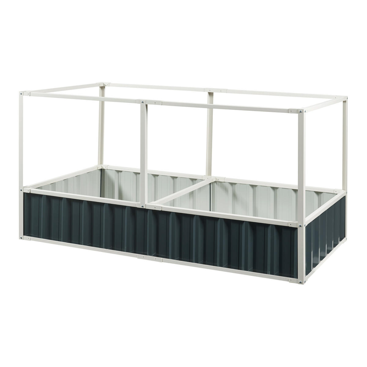 HOCHBEET Alblasserdam mit Netz - Anthrazit, Metall (174/88/90cm) - [en.casa]