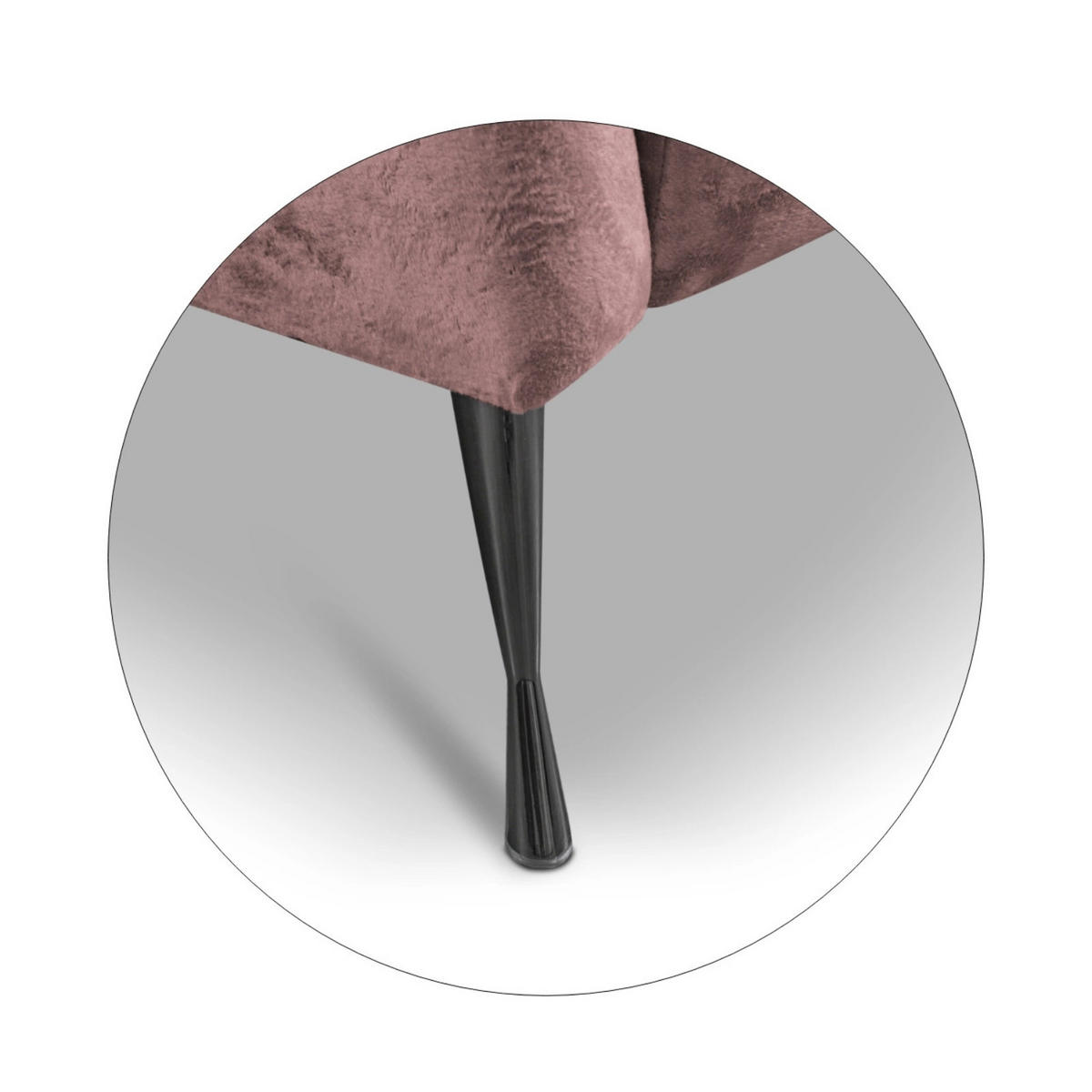 SOFA Adria 2-Sitzer 155x78x83 mit Metallfüßen - Dunkelrosa/Schwarz, Holz/Textil (155/78/83cm) - Ravio