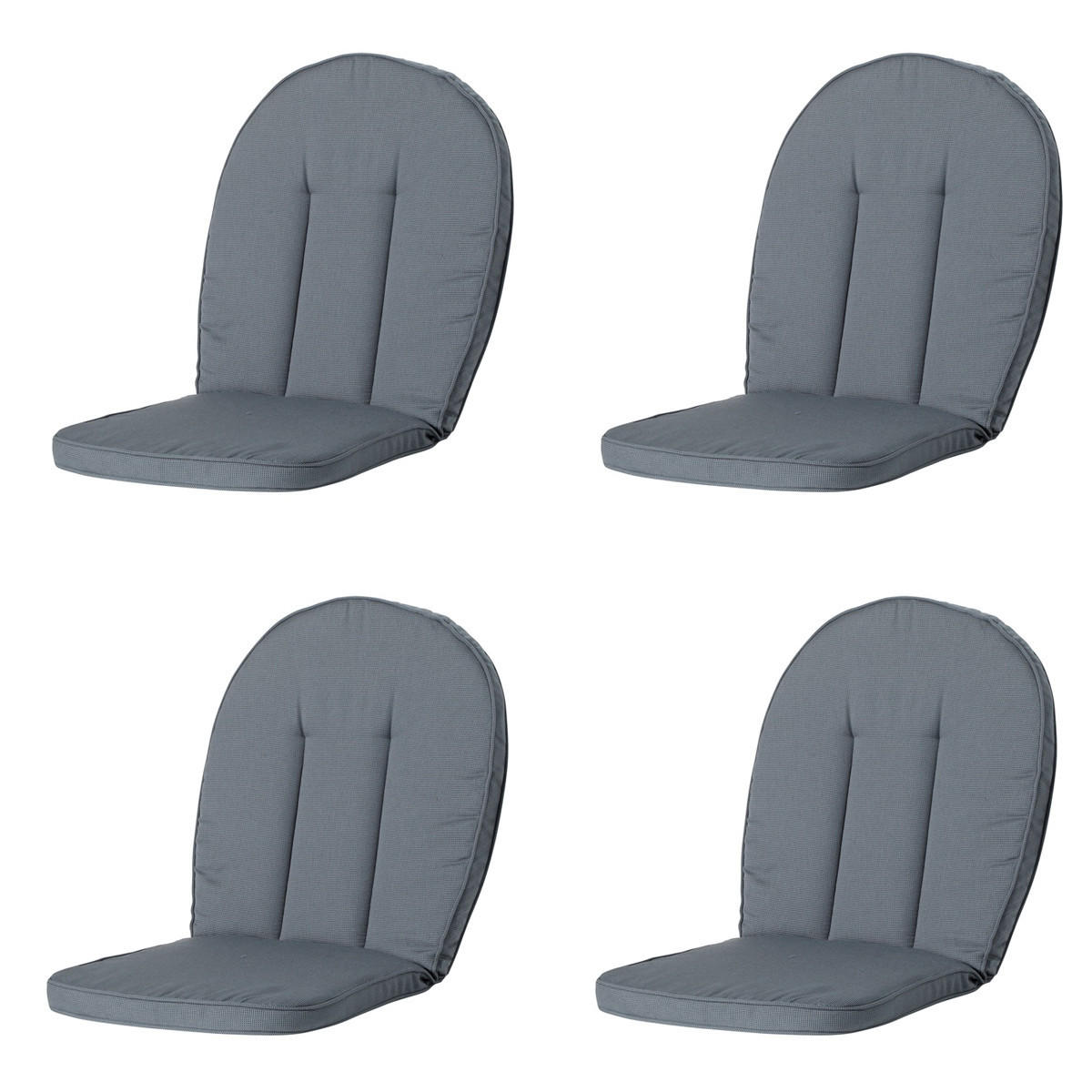GARTENSTUHLKISSEN Rippe 105/52 cm 4er-Set - Grau, Textil (52/5/105cm) - Madison
