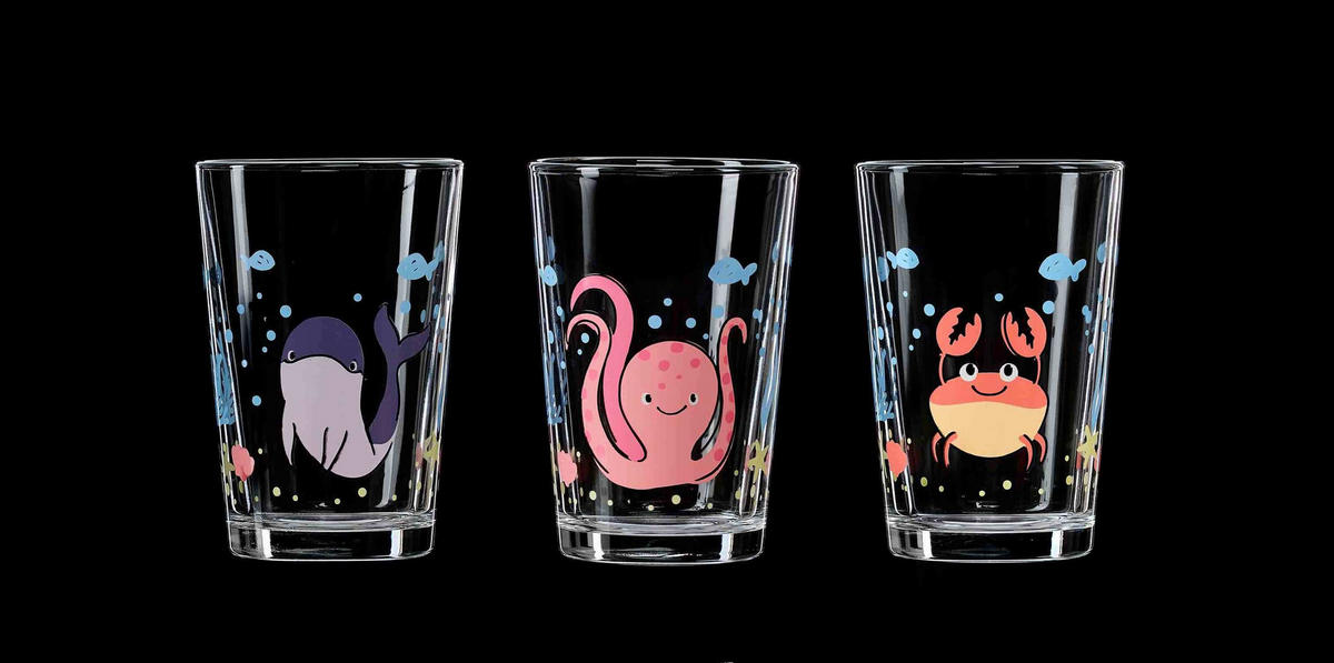 KINDERGLÄSER Unterwasserwelt bunt 205 ml 6er Set - Multicolor, Glas (0.205L) - Ritzenhoff Breker