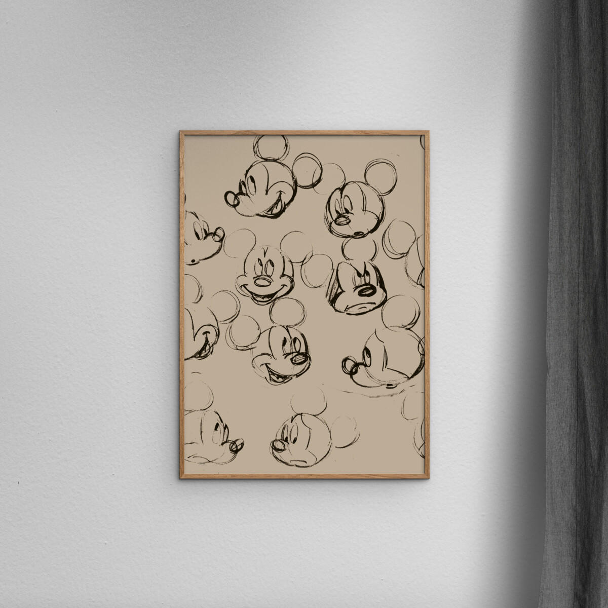 POSTER Disney - Mickey Mouse Vintage Drawing No. 01 - Braun, Papier (30/40/0.1cm) - Poster&Frame