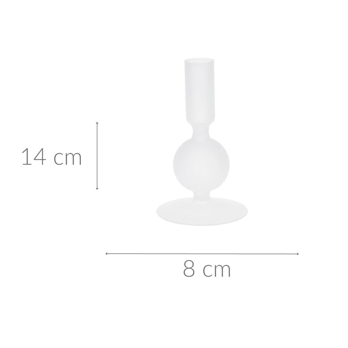 KERZENSTÄNDER aus Glas 8/8/14 cm - Weiß, Glas (8/14/8cm) - Home Styling Collection