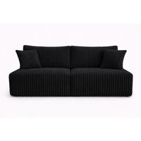 SOFA Mit Schlaffunktion Und Bettkasten, Cordstoff Tilia, Schwarz, BEST MINI - Schwarz, Holz (200/83/98cm) - Kaiser Möbel