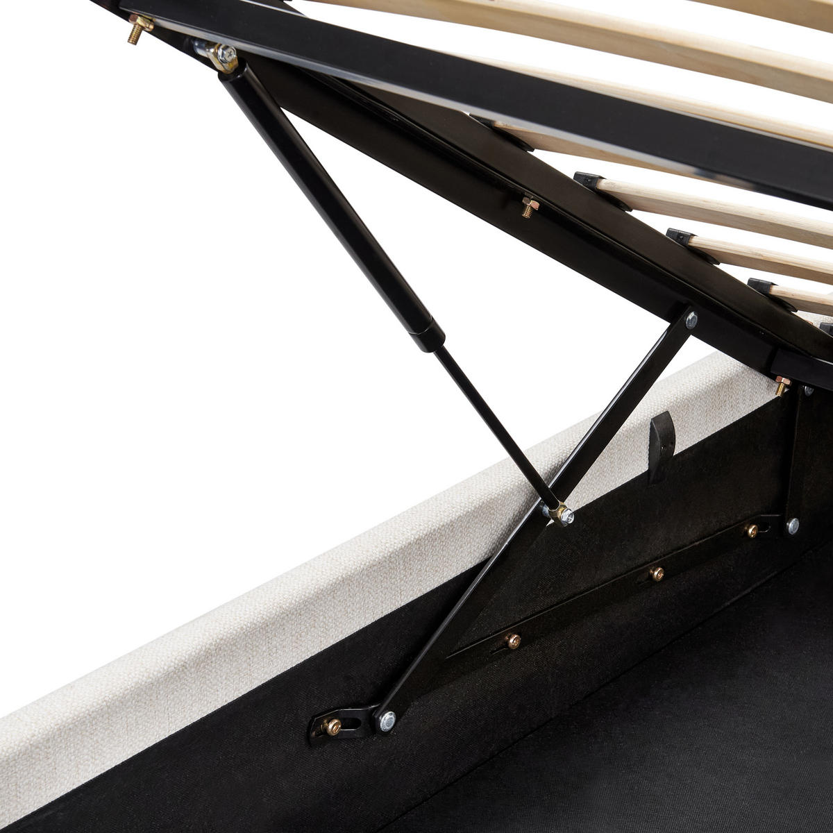 POLSTERBETT 180x200 cm Weiß Lagord - Creme, Textil (180/200cm) - Beliani