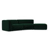 4-SITZER-SOFA Samt Stoff Grün - Dunkelgrün/Schwarz, Kunststoff/Textil (335/70/166cm) - Makamii
