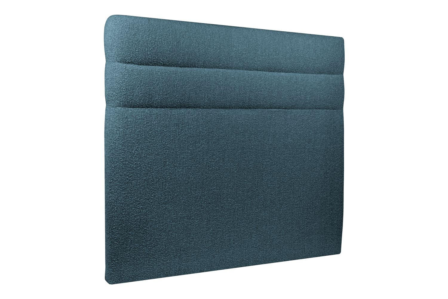 KOPFTEIL Modell Linien – Blauer Bouclé-Stoff 135 cm - Blau/Beige, Holz (135/120/10cm) - Sommeil de Plomb