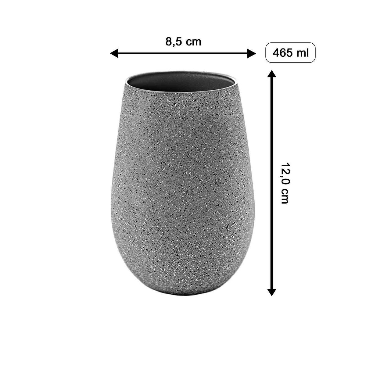 BECHER Stones graphit 465 ml 6er Set - Graphitfarben, Glas (0.465L) - Stölzle Lausitz
