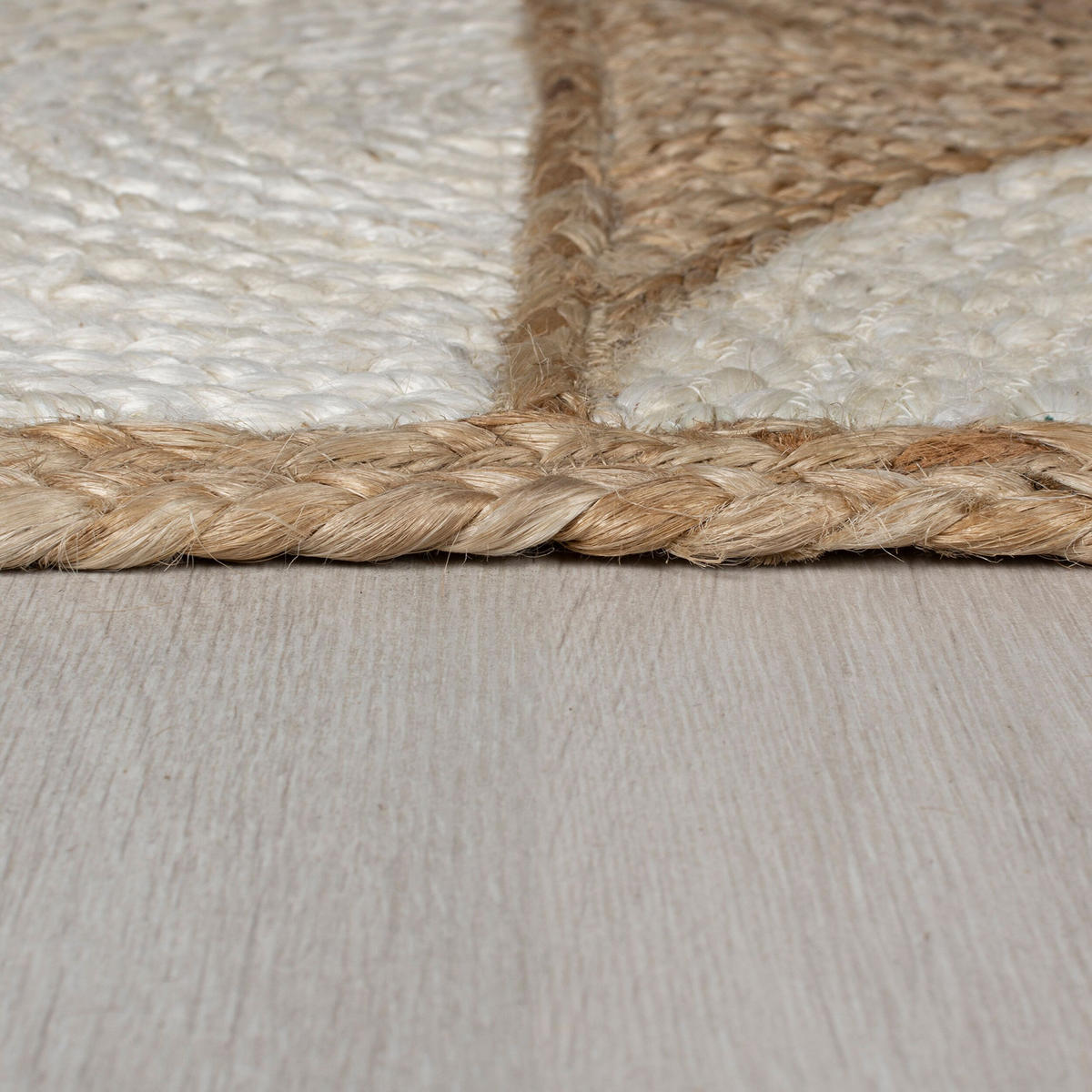 TEPPICH Jute Halbkreis Muster, Geometrisch, Wohnzimmer Natur Rechteckig 200x290 - Beige, Textil (200/290cm) - KADIMA DESIGN
