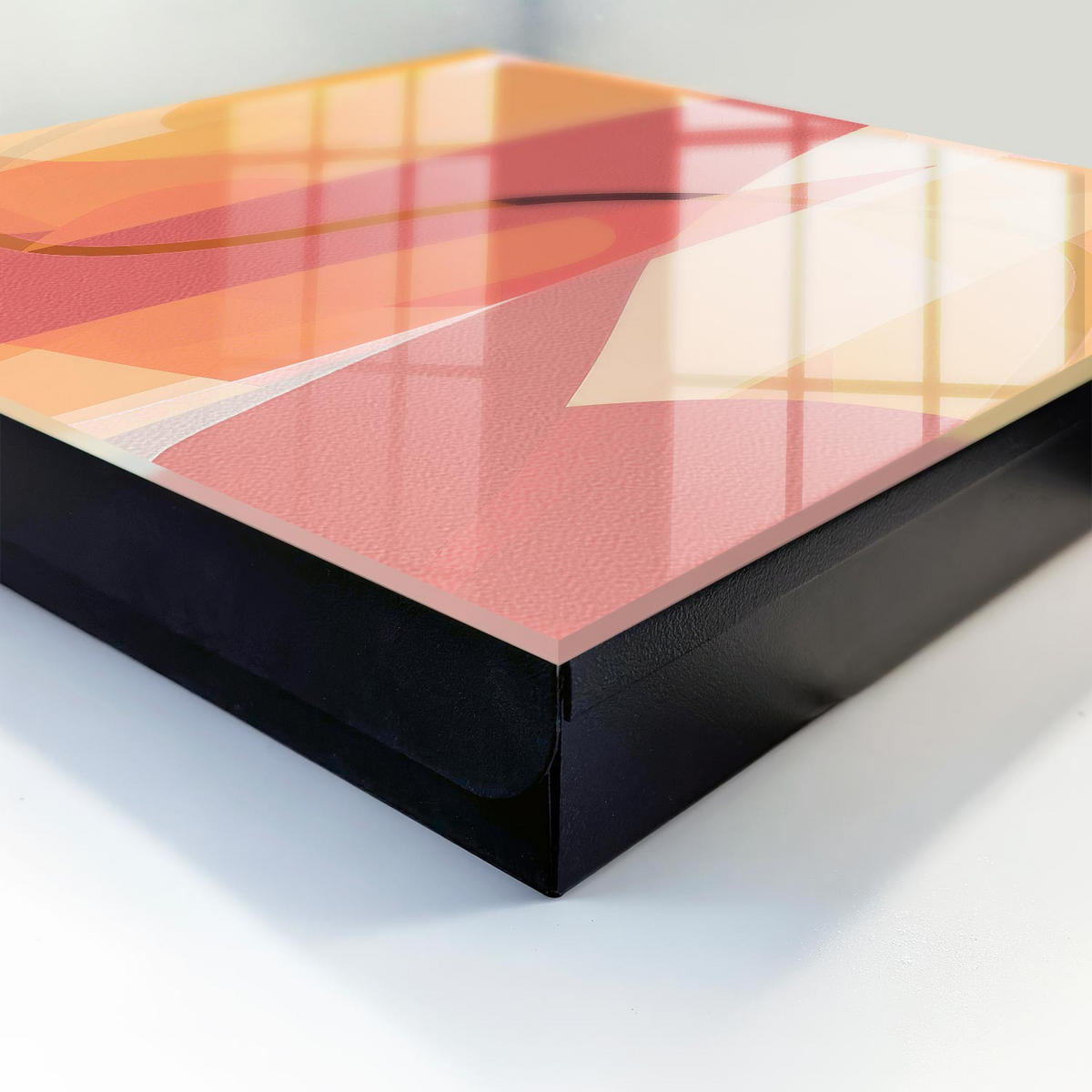 SCHLÜSSELBOX Schwarz 30x30 cm- Türöffnung nach rechts - Bunte Schleifen - Gelb, Metall (30/30/5cm) - TULUP
