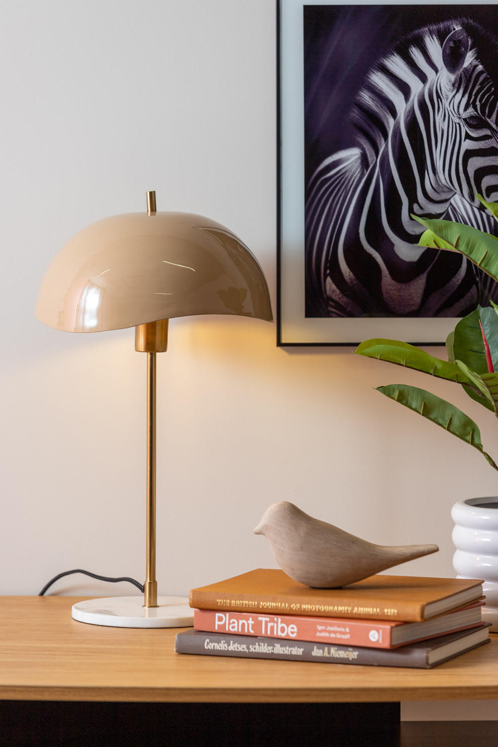 TISCHLAMPE Waved Dome 30/30/56 cm - Braun, Metall (30/30/56cm) - Leitmotiv
