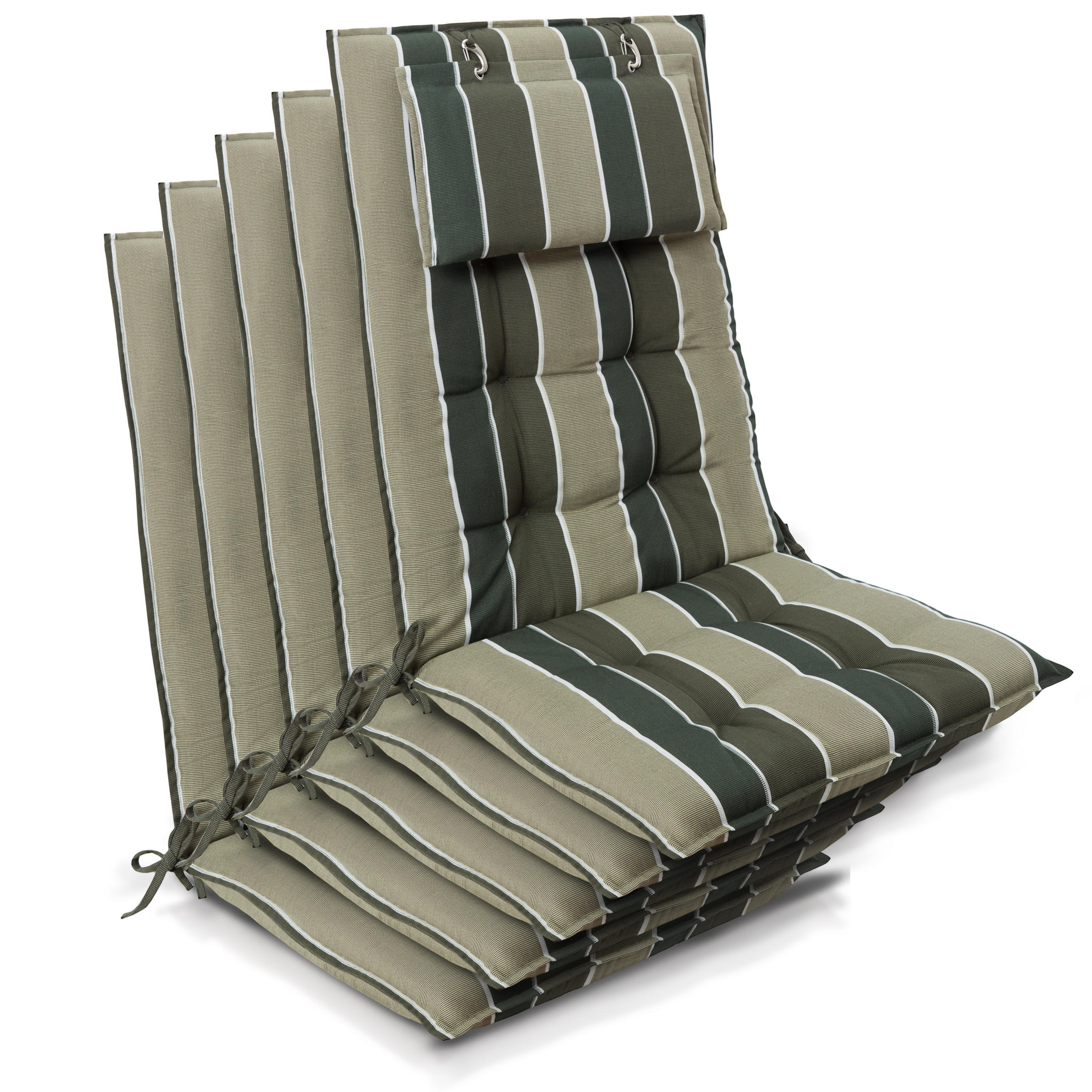HOCHLEHNER Sun-HL 119x50x8cm Grün-Gestreift (5tlg) - Grün, Textil (50/120cm) - Beautissu 