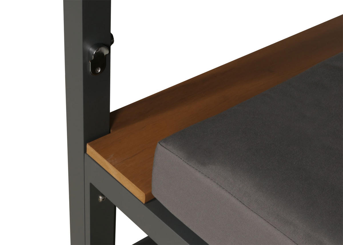 LOUNGE-GARTENLIEGE Anthrazit - Anthrazit, Textil (200/200/200cm) - MCW