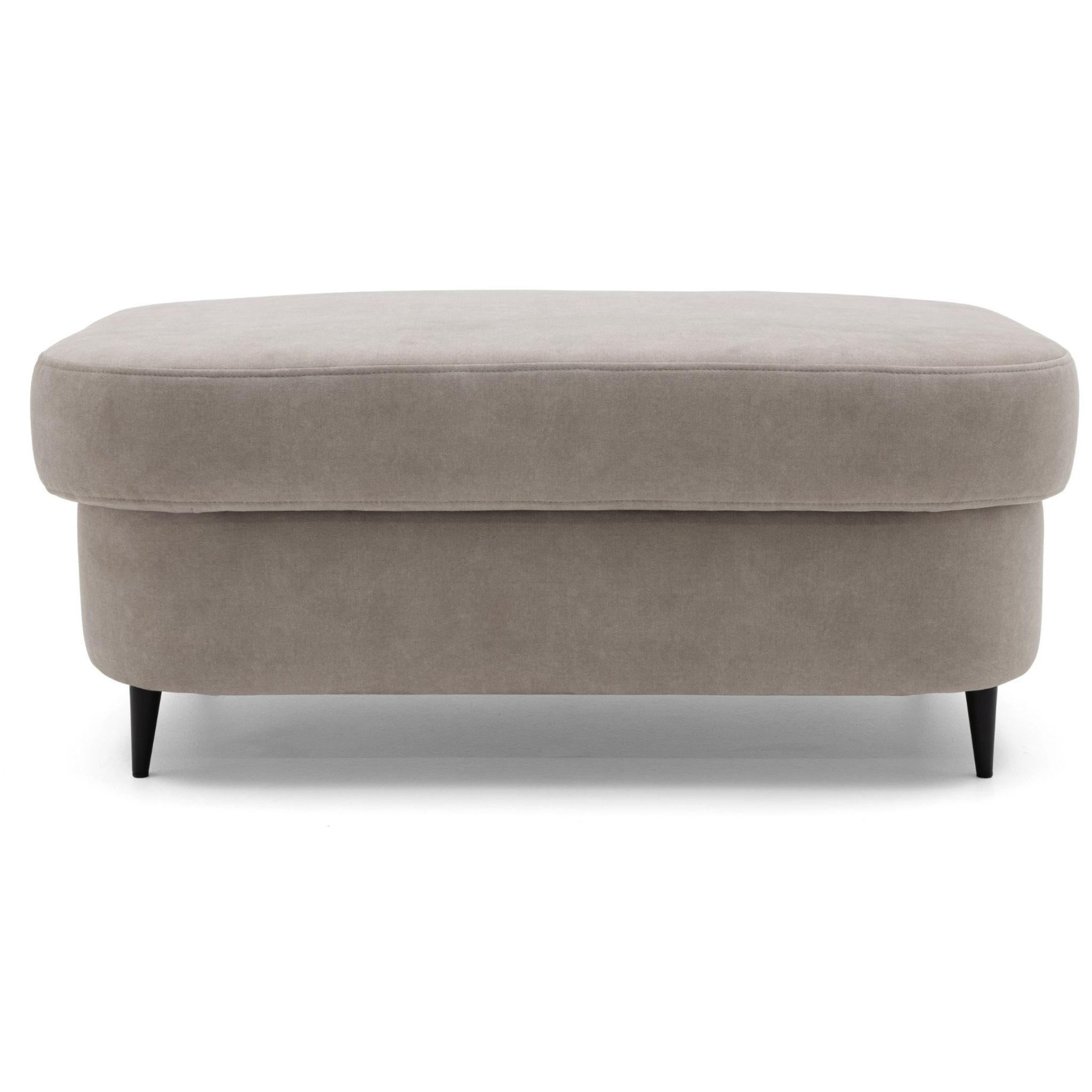POUF PRIAM 104 x 60 cm Velours Beige - Beige/Schwarz, Holz/Textil (104/43/60cm) - Muffo