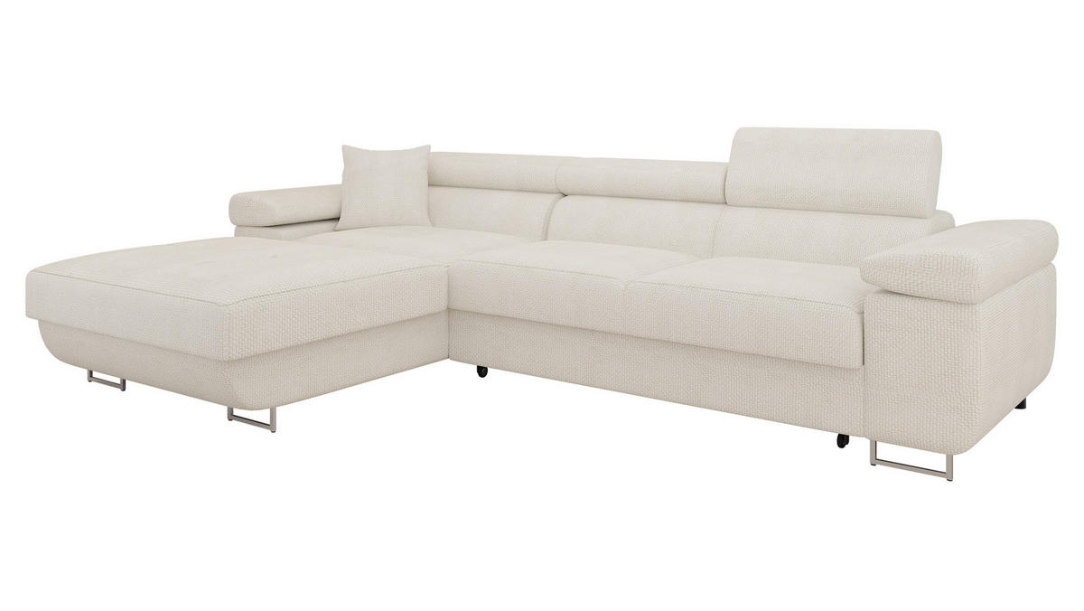 ECKSOFA Torezio Mini, Seite: Links - Ecru, Holz/Textil (280/170cm) - MIRJAN24