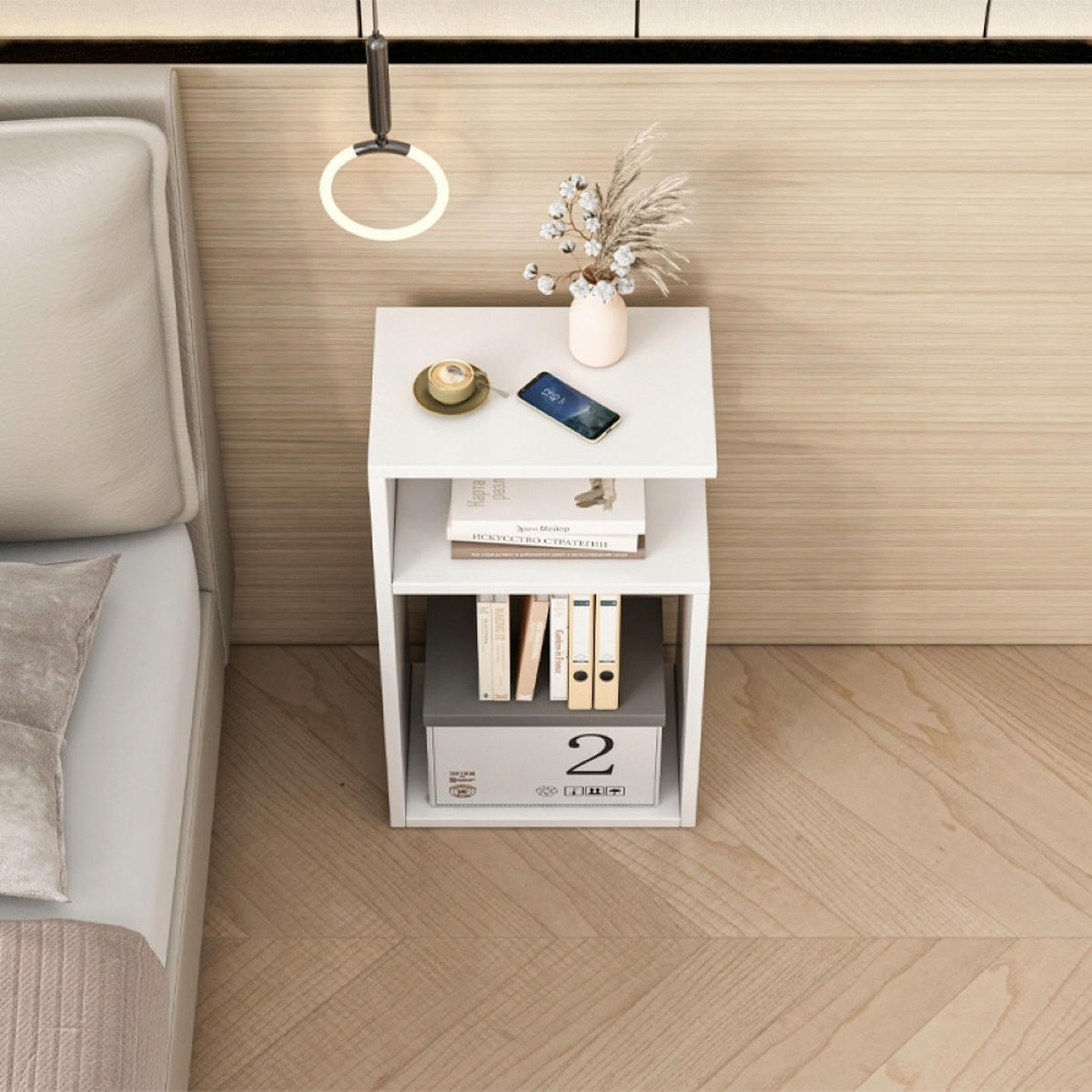 NACHTTISCH / Beistelltisch – Modernes Design für Schlafzimmer und Wohnzimmer - Weiß, Holzwerkstoff (30/50/20cm)