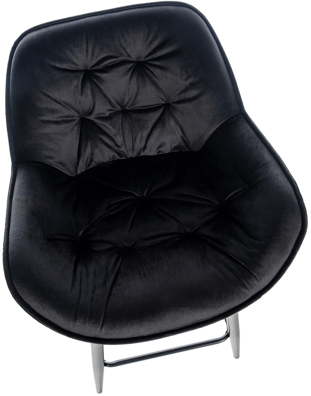 BARHOCKER Samt schwarz - Schwarz, Textil/Metall (54/103/57.5cm) - CLP