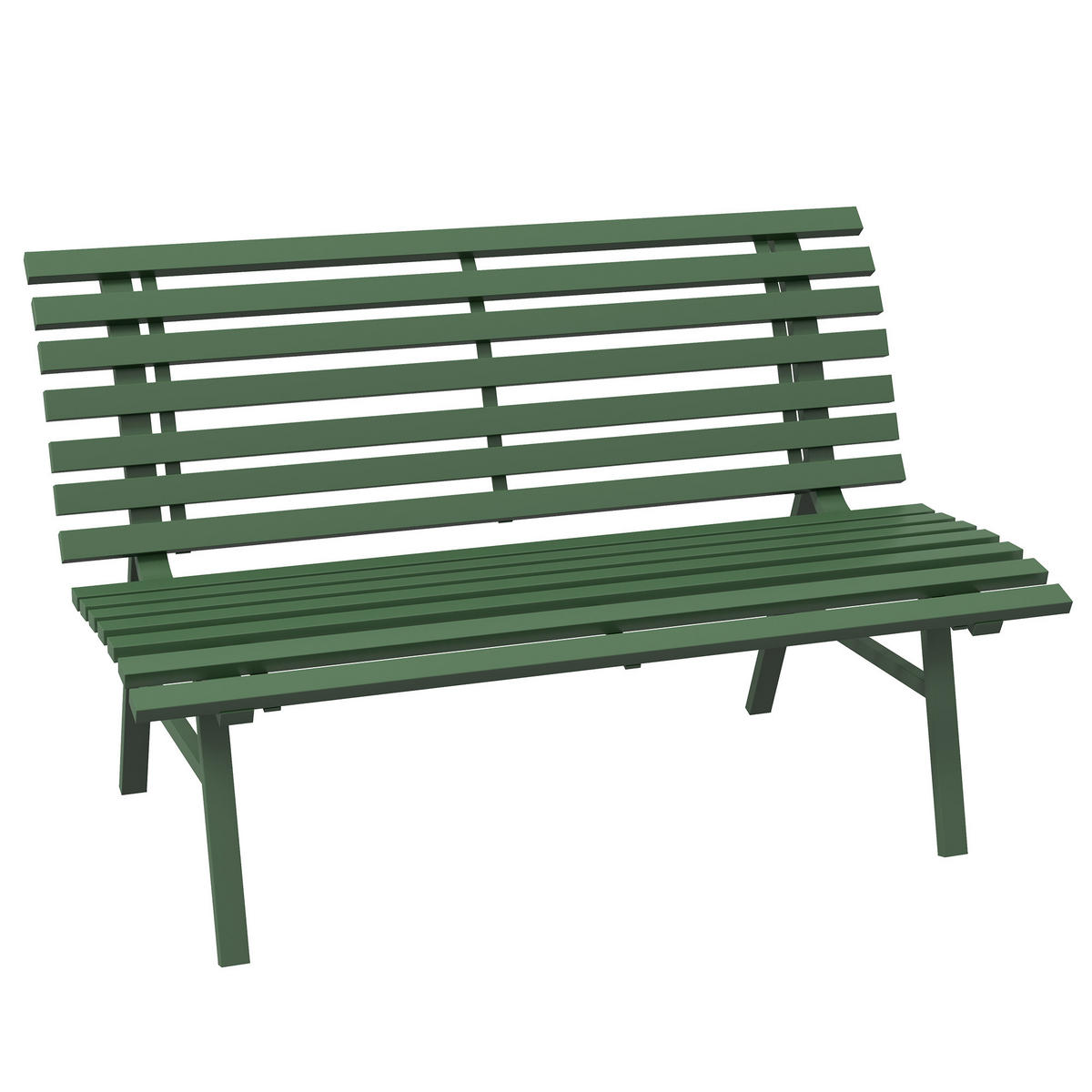 PARKBANK, mit Rückenlehne, 2 Sitzer, 123 x 67 x 79 cm, Alu, Grün - Grün, Metall (123/79/67cm) - Outsunny