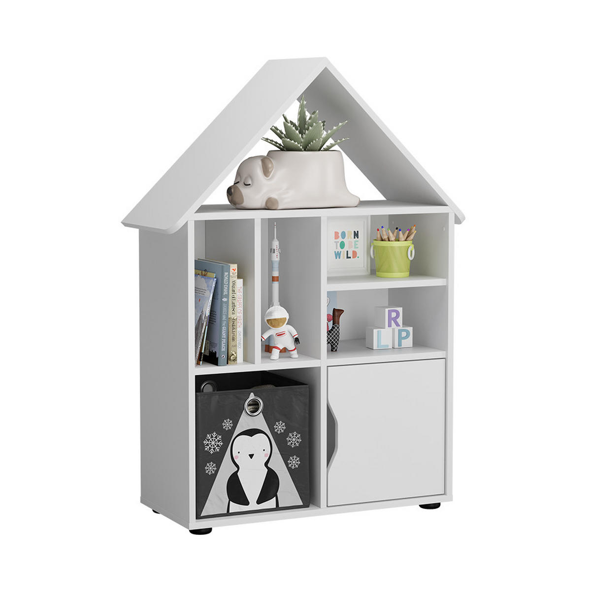 KINDERREGAL Estell Weiß 71 x 112.2 cm - Weiß, Holzwerkstoff (71/112.2/32.1cm) - Vicco