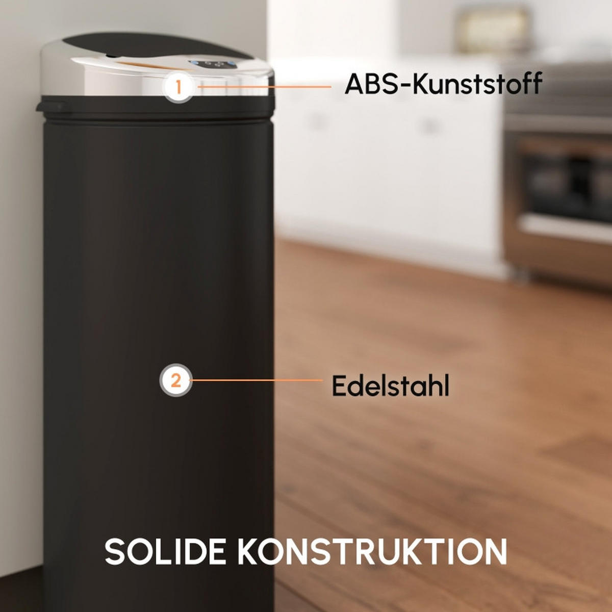 ABFALLEIMER - Schwarz, Metall (30.5/81.5/30.5cm)