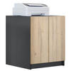 DRUCKERSCHRANK Elona, Druckerkommode mit Soft-Close & Push-to-Open, Home Office & Büro, Schwarz/Eiche Natur (51 x 60,5 x 54 cm) - Eiche Wotan, Holzwerkstoff (51/60.5/54cm) - InnoFurn