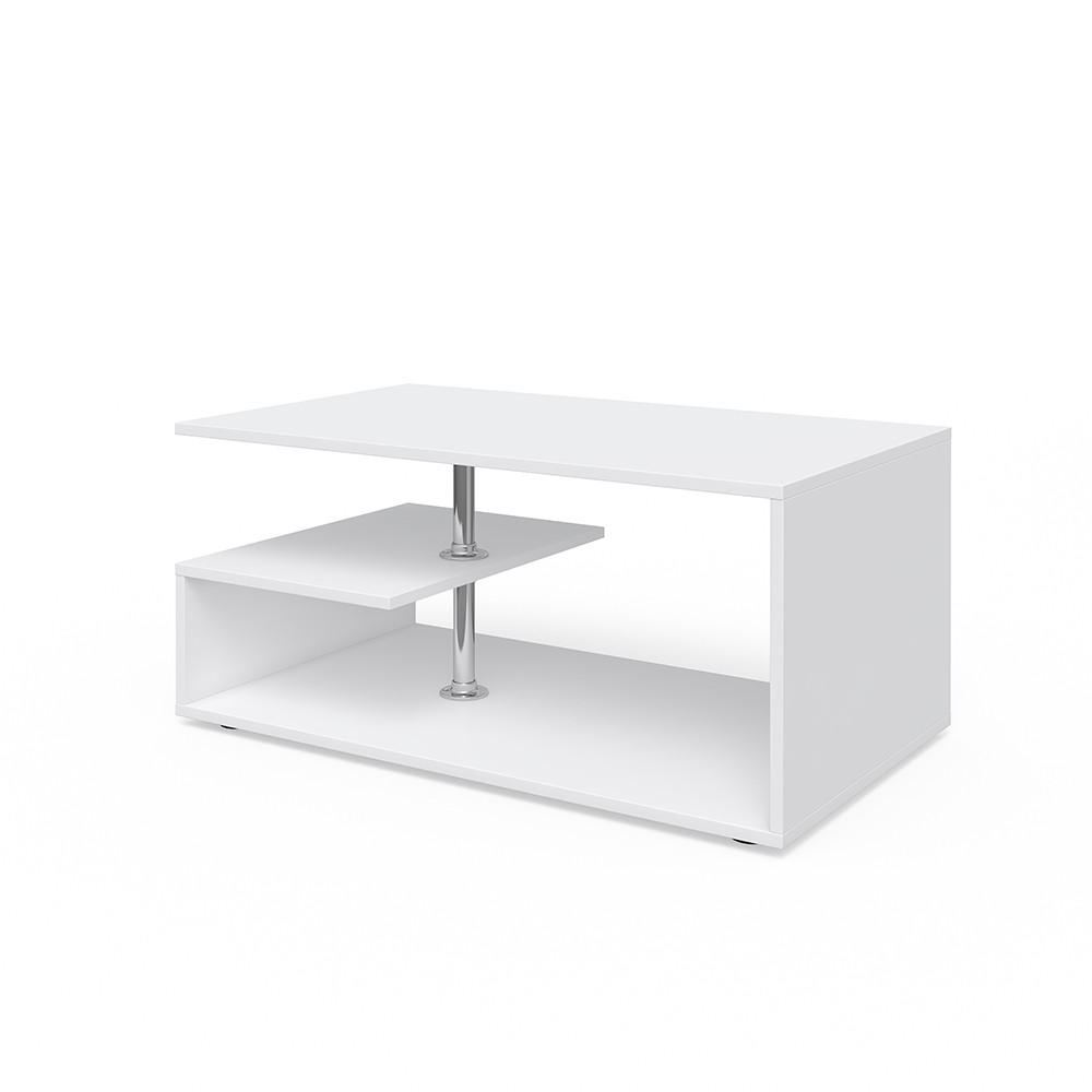 COUCHTISCH Guillermo Weiß 91 x 52,6 cm - Weiß, Holzwerkstoff (52.6/91/41cm) - Vicco