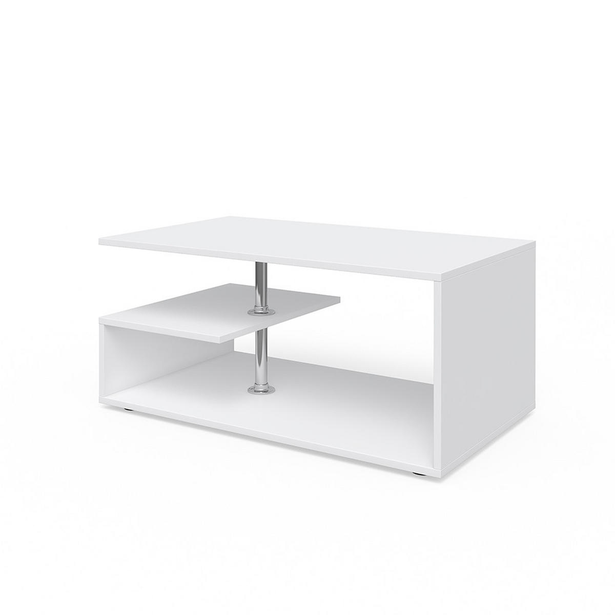 COUCHTISCH Guillermo Weiß 91 x 52,6 cm - Weiß, Holzwerkstoff (52.6/91/41cm) - Vicco
