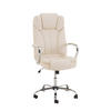 BÜROSTUHL JUBEL 115x62x70 Creme Kunstleder Metall - Creme, Leder/Metall (62/115/70cm) - DELUKE
