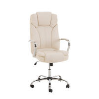 BÜROSTUHL JUBEL 115x62x70 Creme Kunstleder Metall - Creme, Leder/Metall (62/115/70cm) - DELUKE