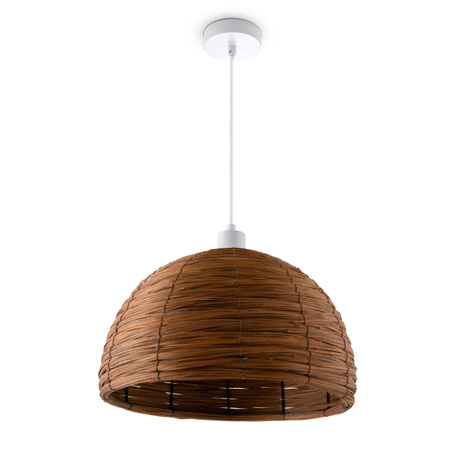 PENDELLEUCHTE Hugo Pd1 Gogo - Dunkelbraun/Weiß, Metall (36/36/25.5cm) - Paco Home