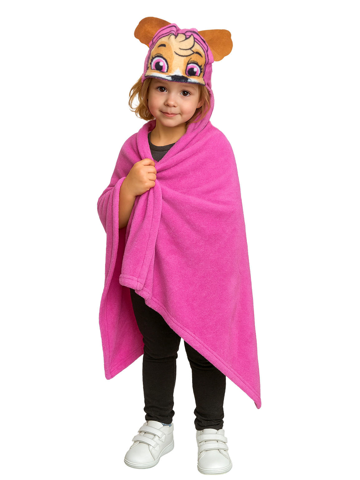 KUSCHELDECKE Paw Patrol Skye Kuscheldecke mit Kapuze Pink 100 x 130 cm - Pink, Textil (100/130cm) - Paw Patrol