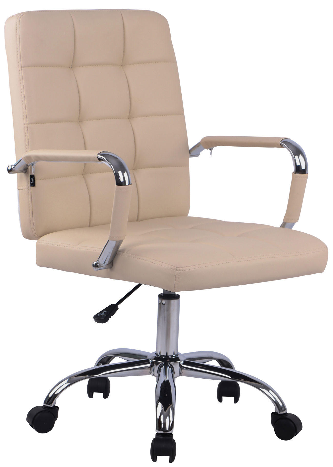 DREHSTUHL Lederlook creme - Creme, Textil/Metall (59/91/63cm) - CLP