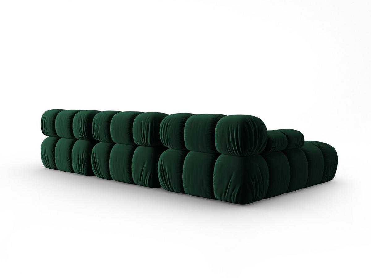 MODULARES-ECKSOFA links Bellis aus Samt flaschengrün 4 Sitzplätze - Grün, Textil (122/285cm) - Micadoni