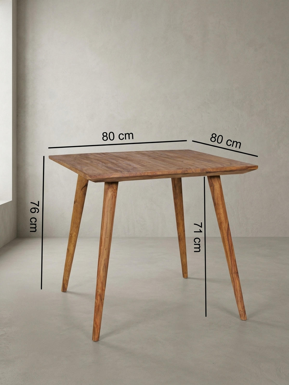 ESSZIMMERTISCH – Massivholz Braun 80x80x76 cm Retro Landhausstil - Braun, Holz (80/80/76cm) - KADIMA DESIGN