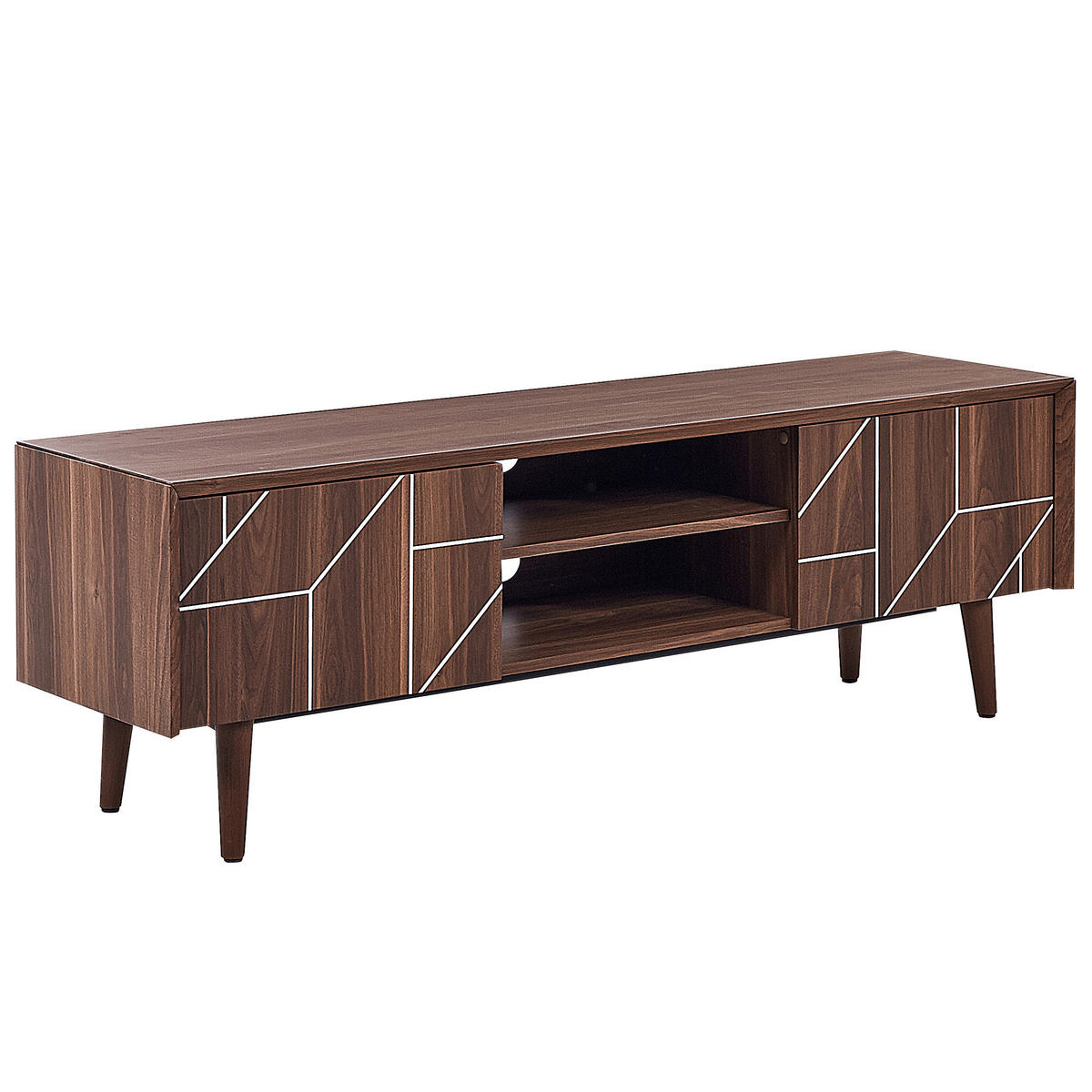 TV-MÖBEL Dunkelbraun FRANKLIN 39/150/51 cm - Dunkelbraun, Holzwerkstoff (150/51/39cm) - Beliani