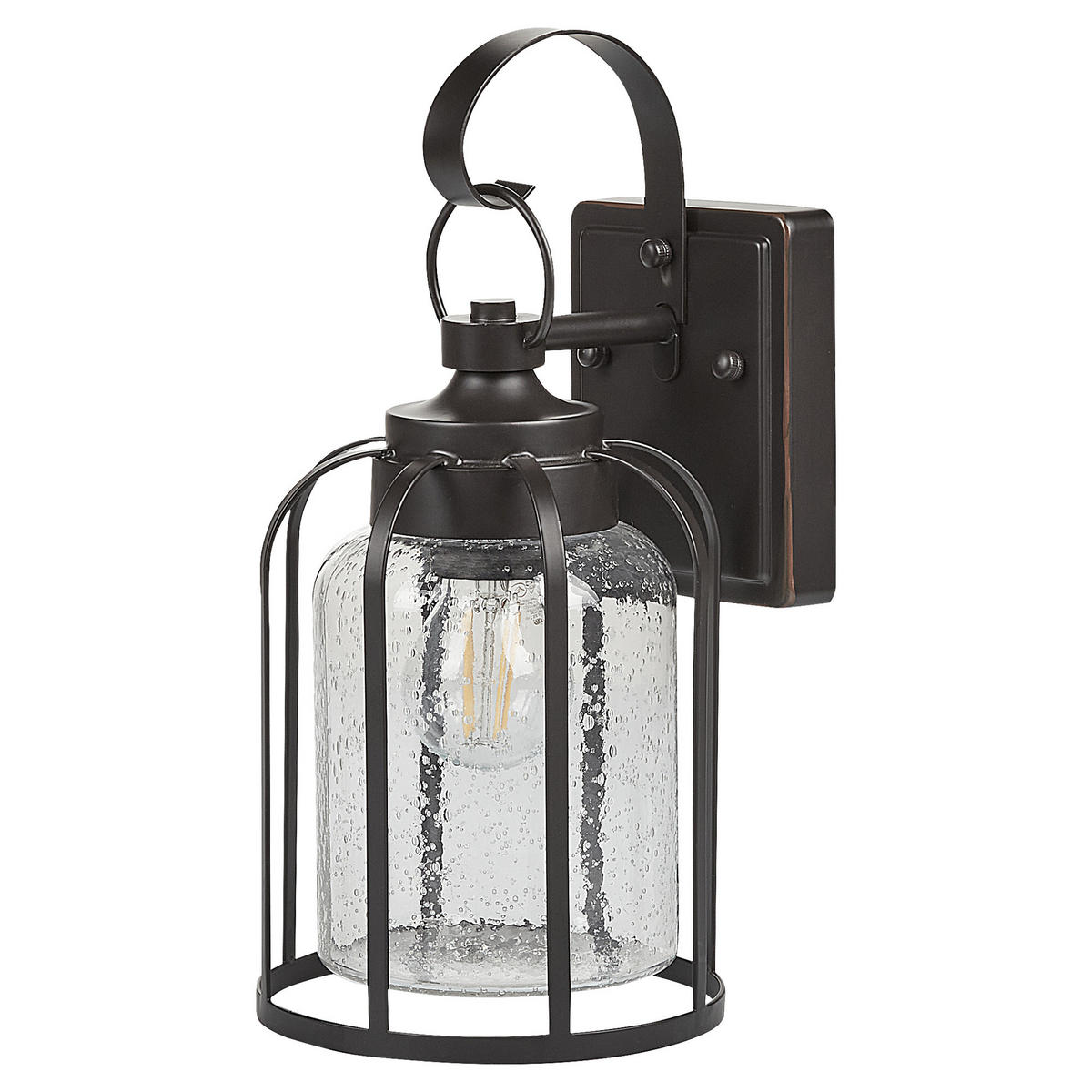 AUSSENWANDLEUCHTE Wooler 17/15/36 cm - Schwarz, Metall (15/36/17cm) - Beliani