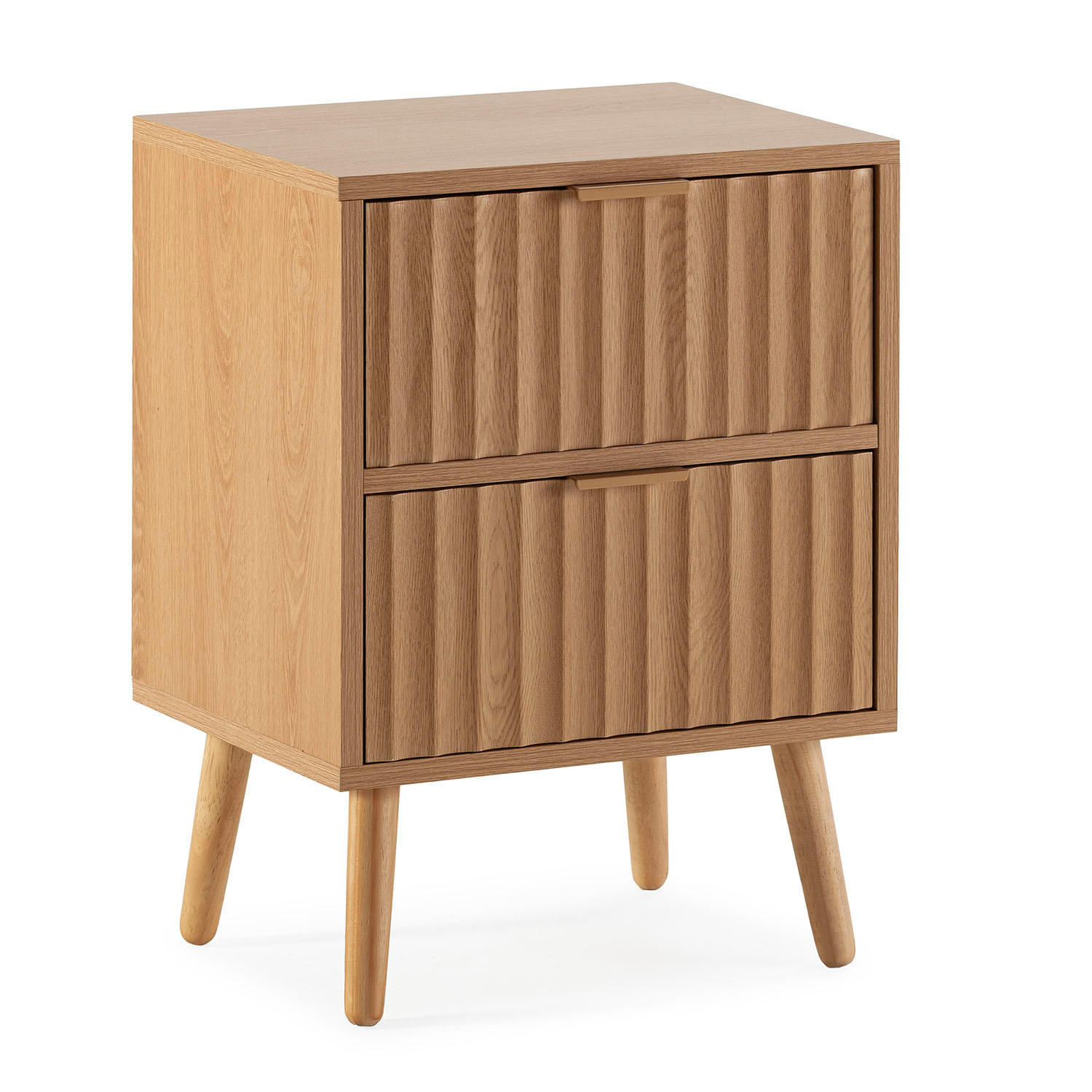 NACHTTISCH Lluvia 2 Schubladen Eichenfarbe - Eichefarben, Holz/Holzwerkstoff (40/55/30cm) - VS Venta-stock
